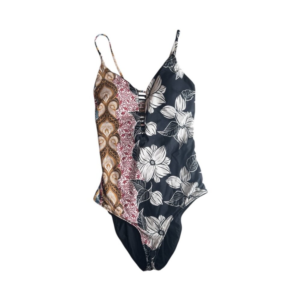 Tribal One Piece Lace Up Swimsuit NWT